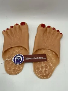 Bare Feet Slippers With Toe Polish Adult Halloween Costume Accessories - Picture 1 of 4