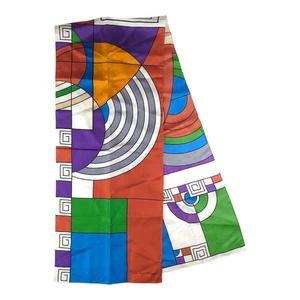 Vtg Frank Lloyd Wright Museum Of Modern Art MOMA Silk Scarf | Colorful Geometric - Picture 1 of 5