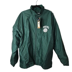 Asics MEVC Volleyball Warm Up Jacket Green White Preleus Full Zip XL - Picture 1 of 7