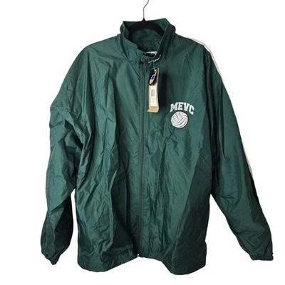 Asics MEVC Volleyball Warm Up Jacket Green White Preleus Full Zip XL - Image 1 of 4