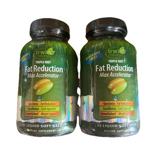 2-Triple Diet Max Accelerator Fat Reduction 72 Softgels Irwin Naturals 09/26 - Picture 1 of 3