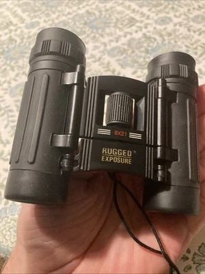 Rugged Exposure 8 x 21 Compact Binoculars Fully Coated Optics with Belt Case - Image 1 of 4