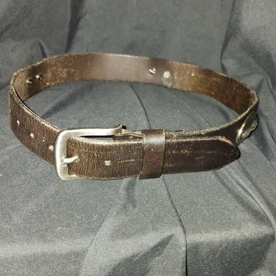 ZEP PRO BOYS BROWN LEATHER BELT ADJUSTABLE SILVER PEANUTS - Image 1 of 3