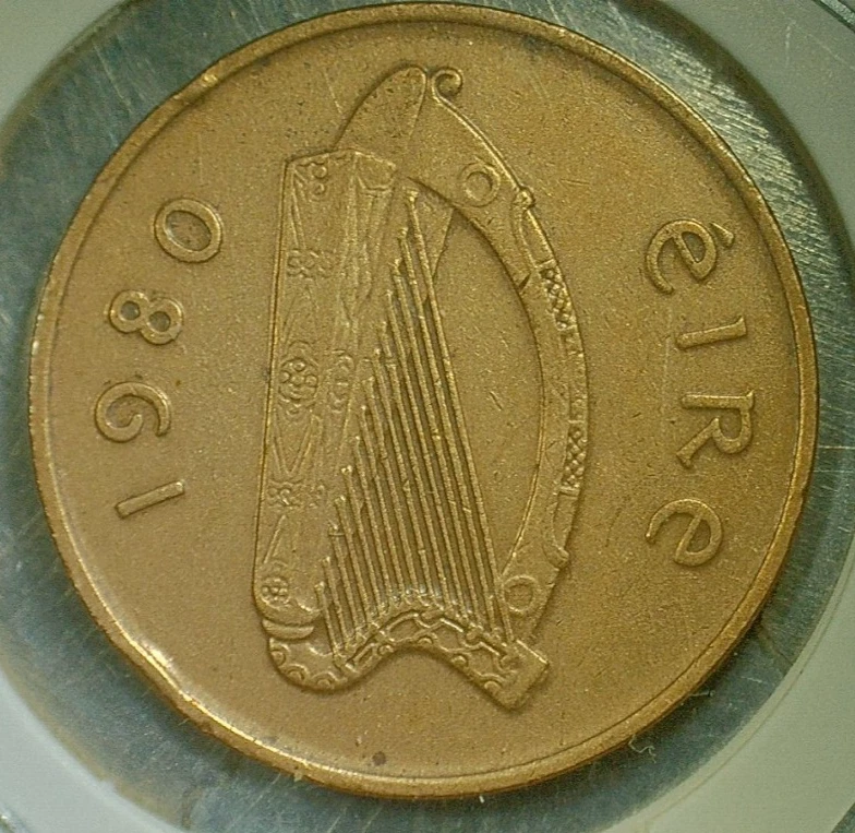 WORLD COIN SALE-1980  IRELAND 2 PENCE-BRONZE COMPOSITION COIN-KM# 21 - Image 1 of 3