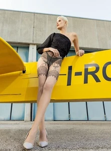 Pantimedias Sexy de Transparencia Osaka Moda Simuladas Efecto Liga - Hecho en ITALIA - Imagen 1 de 5