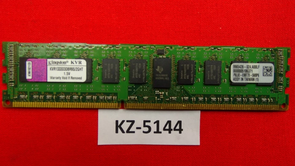 2GB Kingston Valueram KVR1333D3D8R9S/2GHT DDR3-1333 ECC/Reg 1333mhz - Image 1 of 1