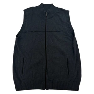 Chaleco Suéter Southern Pines Gris Cremallera Completa Talla L 100% Algodón Cuello Simulado Tejido con Cable - Imagen 1 de 11