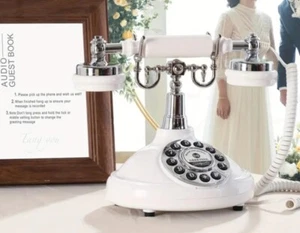 Elegant White Telephone Guestbook - Picture 1 of 2