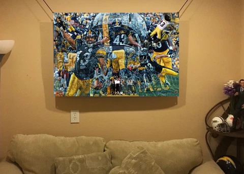 BIG! 44x30. TROY POLAMALU Vinyl POSTER PITTSBURGH STEELERS Football print Cover