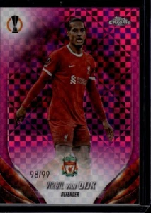2023-24 Topps Chrome UEFA #132 Virgil van Dijk Magenta X-Fractor #'d 98/99 - Picture 1 of 2
