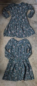 Old Navy Bunny Forest Green Cottagecore  little girl dress Lot Sister Collection - Picture 1 of 8