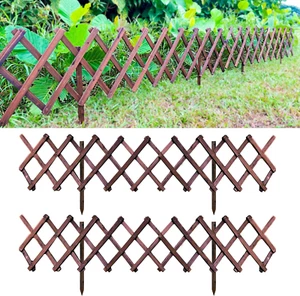 Garden Fence - 2 Pack, Total 12Ft (L) Wooden Lattice Flower Edging for Yard Lawn - Picture 1 of 9