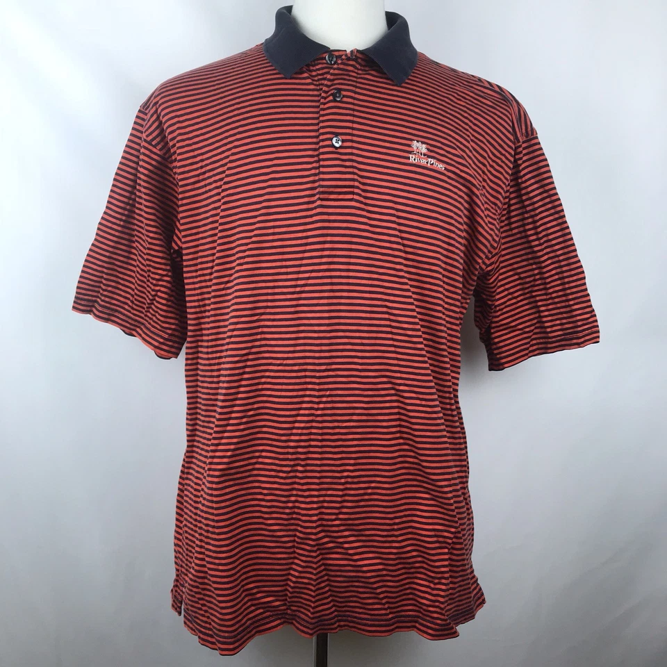 Camisa de golf Divots Players Edition River Pines para hombre a rayas de algodón Pima talla grande Foto 1 de 4