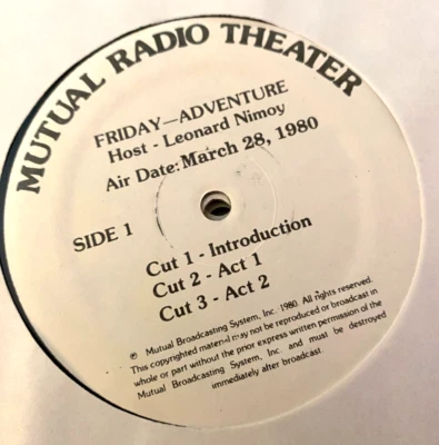 3/28/80 MUTUAL RADIO THEATER HOST LEONARD NIMOY 'WHALE SAVERS' TOMMY COOK Foto 1 de 4