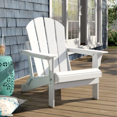 Silla Adirondack Plegable HDPE Poli Madera Patio Exterior Resistente a Todo Clima Foto 1 de 4