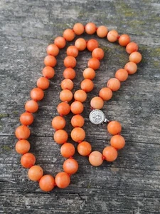 Coral Necklace Beaded Vintage Antique ART Momo 39g - Picture 1 of 11