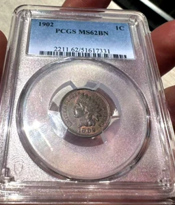 1902 Indian Head Cent Penny MS62BN PCGS BU Uncirculated - Picture 1 of 4