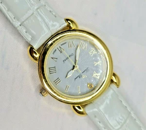 Womens Lucien Piccard Diamond Wrist Watch 28177GY Gray Leather Band NYOB - Imagen 1 de 7