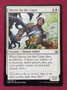 Magic The Gathering WAR OF THE SPARK MARTYR FOR THE CAUSE white card MTG - Foto 1 di 2