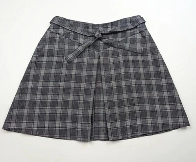 Falda De Colección Años 90 Y2K Gris Negra A Cuadros Mini Corta Juniors Talla 9/10 Envoltura Nueva Foto 1 de 4