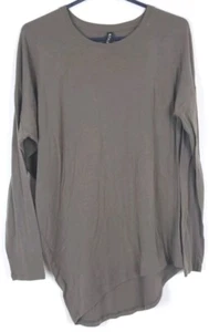Athleta Threadlight Asymmetrical Relaxed Tee M Brown Long Sleeve T Shirt - Picture 1 of 12