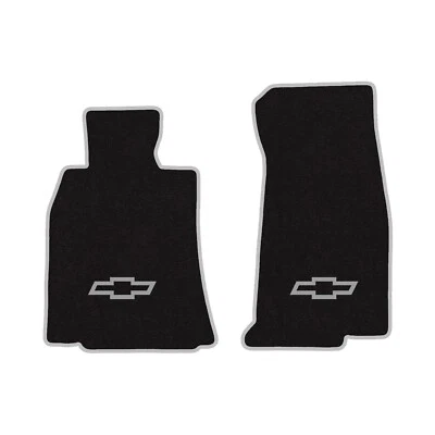 Chevrolet Silverado 2007-2013 32 oz Floor Mats 2pc Grey Bowtie W/Black Edging - Изображение 1 из 4