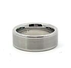 Triton 8mm White Tungsten Flat Satin Center Polished Edge Band Ring