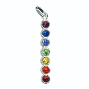 925 Sterling Silver CZ CHAKRA pendant 30mm - wholesale finding cubic zirconia - Picture 1 of 3
