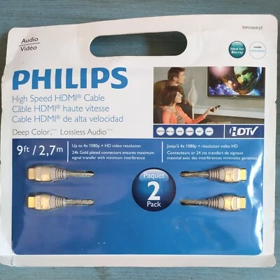 Philips High Speed HDMI Cable 2 Pack 9ft - Image 1 of 3