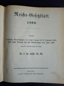 21224/ Deutsches Kaiserreich - Reichs-Gesetzblatt 1890 - Bild 1 von 2