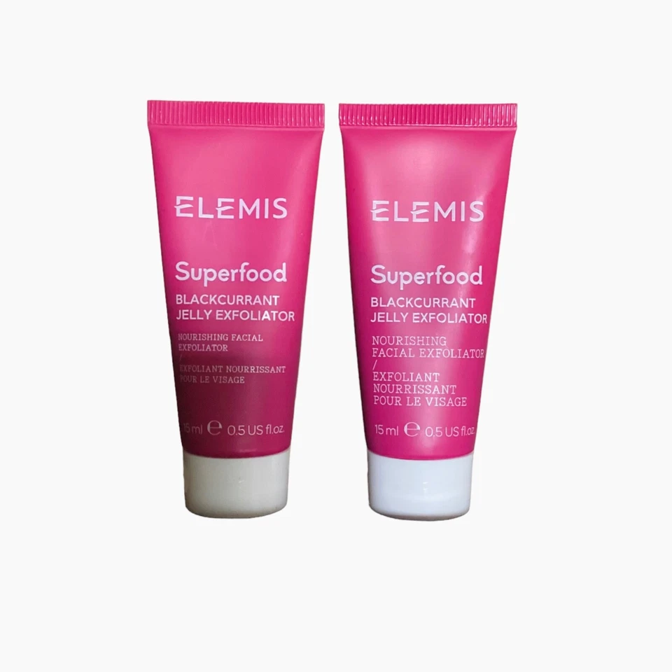 ELEMIS SUPERFOOD BLACK CURRANT JELLY EXFOLIATOR (2 Travel Sizes/15ml ea/Sealed) - Image 1 of 1
