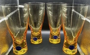 4 Vtg Imperial Glass Reflection Sunshine Yellow Gold Wine Glass 12oz 040997 - Picture 1 of 5