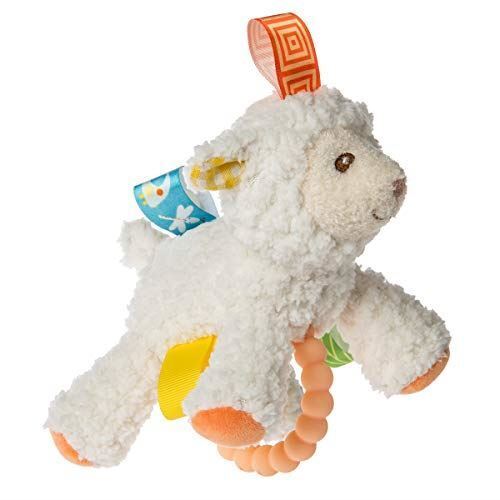 Taggies Teether Baby Rattle Soft Toy, 5-Inches, Sherbet Lamb,1.0Count