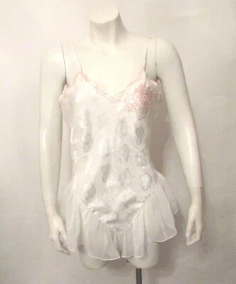 Bodysuit de pelúcia Victoria's Secret etiqueta dourada transparente chiffon perna esvoaçante peça única  - Imagem 1 de 4