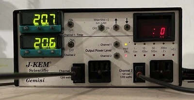 J-KEM Scientific Gemini-2 Dual Digital Temperature Controller with probes  and w - Image 1 of 3