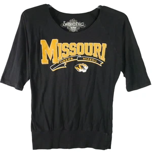 Soffe Women's Size M Missouri Tigers Mizzou Football Short Sleeve Black T-Shirt - Picture 1 of 8