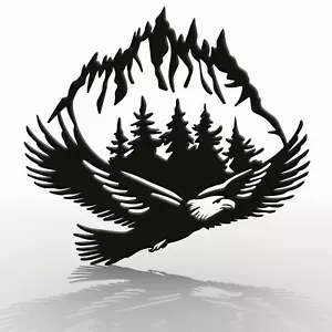 DIMARONGTON Eagle Wall Decor - 13x12 Metal Wall Art Black Eagle Silhouette - ... - Picture 1 of 7