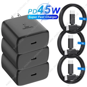 45W USB-C Super Fast Wall Charger 5A Type C Cable For Samsung Galaxy Note 20 - Picture 1 of 15