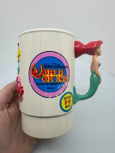 Vintage Mickey Mouse & Little Mermaid Walt Disney World on Ice Plastic Mug Cup - Picture 1 of 6