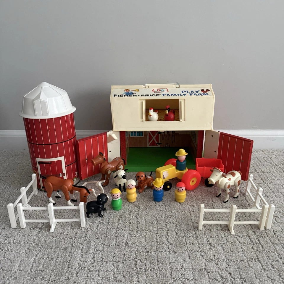 Vintage Fisher-Price Little People Play Family Farm 915 Celeiro e Silo COMPLETO MUITO BOM ESTADO - Imagem 1 de 4