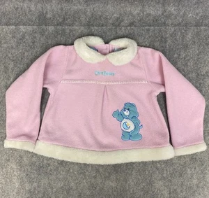 Y2K 2003 Care Bears Girls Top Shirt Fleece Jacket SIZE 4T Pink Winter Vtg - Picture 1 of 12