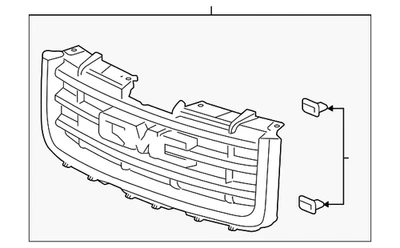 Rejilla delantera cromada brillante genuina GM con clips 23203128 Foto 1 de 4