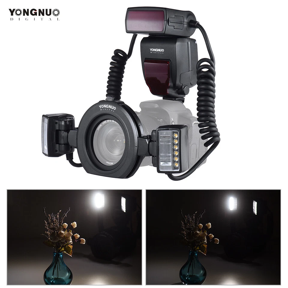 Yongnuo YN24EX E TTL Twin Lite Macro Flash Speedlite for Canon w 2pcs Flash Head - Image 1 of 4