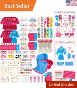 Set 10 Forniture per Feste Spa per Ragazze, Bambini Accappatoi in Raso Kit Salone Unghie Kit Spa... - Foto 1 di 7