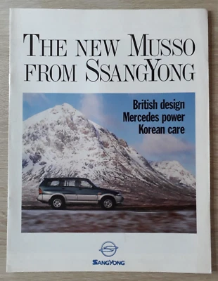 Ssangyong Musso 4WD Brochure c.1995 - 2.9 SE GSE - Image 1 of 4