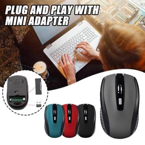 USB Wireless Mouse 2000DPI Computer Notebook Laptop U0 New V3R1 - Picture 1 of 13