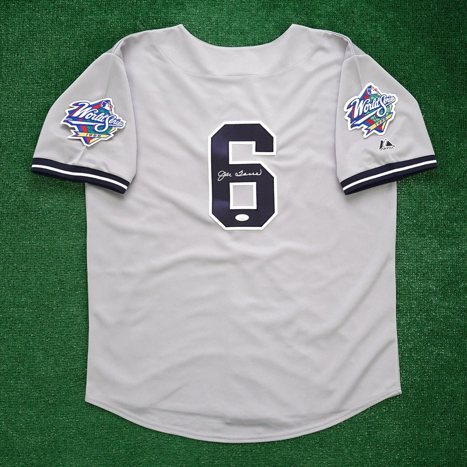 Joe Torre signed 1998 1999 New York Yankees World Series Grey Road Jersey JSA - Image 1 of 4