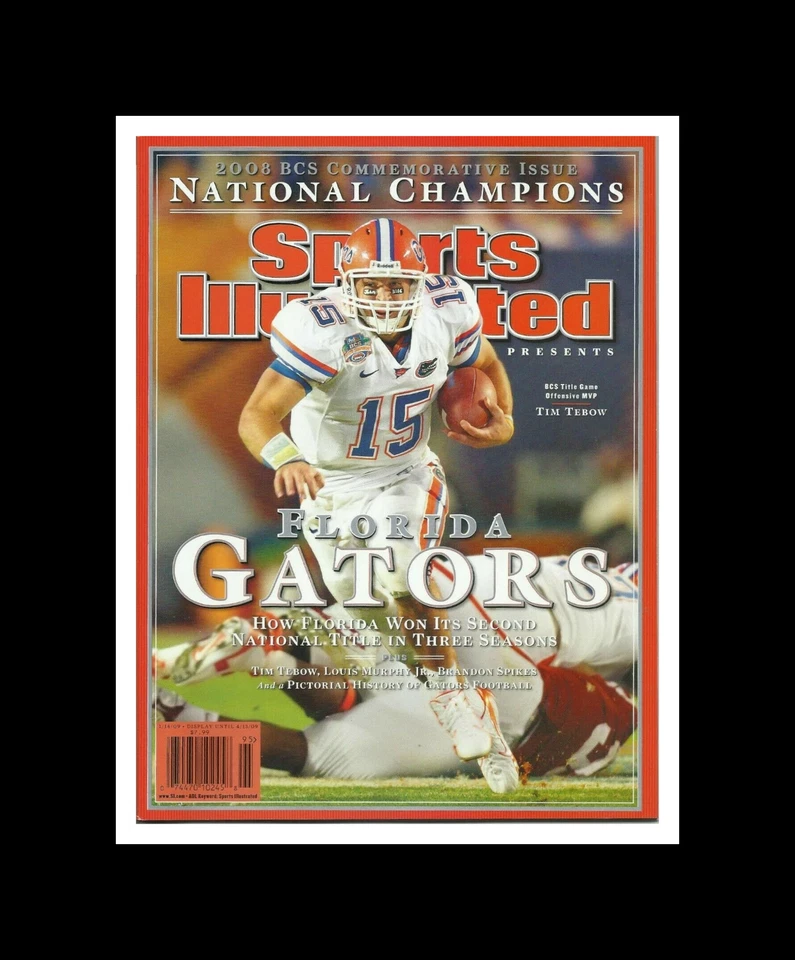 TIM TEBOW ФЛОРИДА GATORS НАЦИОНАЛЬНЫЕ ЧЕМПИОНЫ МАТОВЫЙ ФОТО СПОРТА ИЛЛЮСТРИРОВАННАЯ ОБЛОЖКА - Изображение 1 из 1