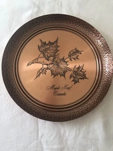 Fantasy Copperware Etched Maple Leaf Hanging Tray/Plaque 30cm/12in - Picture 1 of 5