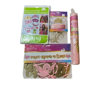 Princess Party - Photo Prop 10 Pc - Princess Cake Topper-Table Runner - Banner** - Image 1 of 4